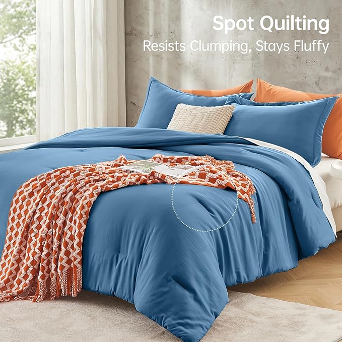 MUXHOMO King Size Comforter Set, All Season Ultra Soft Down Alternative Bedding - Image 5