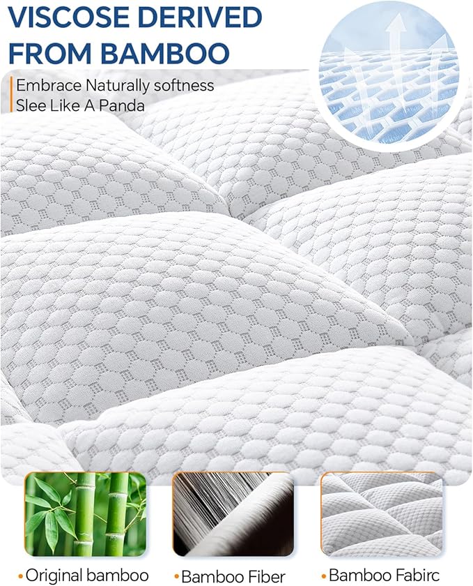 BEDELITE Twin Mattress Topper Dual Layer 4 Inch Memory Foam Mattress Topper - Image 2