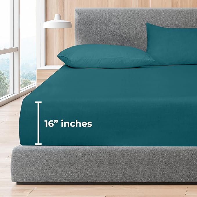 ROYALE LINENS 300 Thread Count 100% Long Staple Combed Cotton Fitted Sheet Queen - Image 8