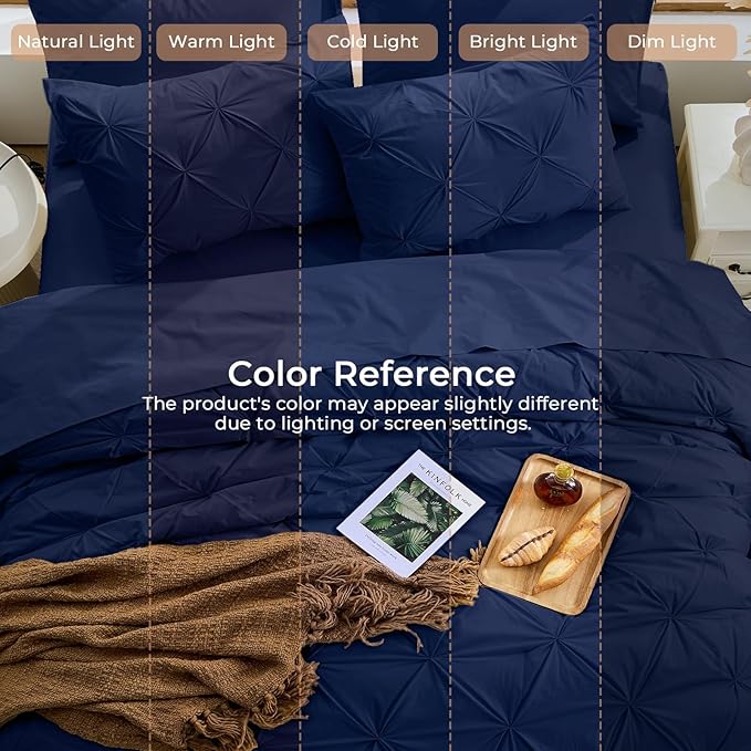 Sasttie California King Comforter Set, 7-Piece Bed in a Bag, Pintuck Bedding - Image 8