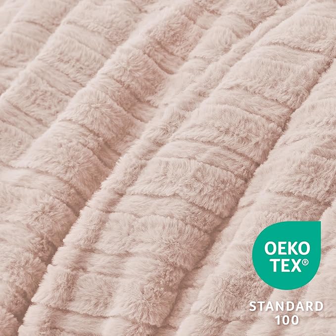 BEDELITE Fleece Twin Comforter Set -Super Soft & Warm Fluffy Pink Faux Fur - Image 4