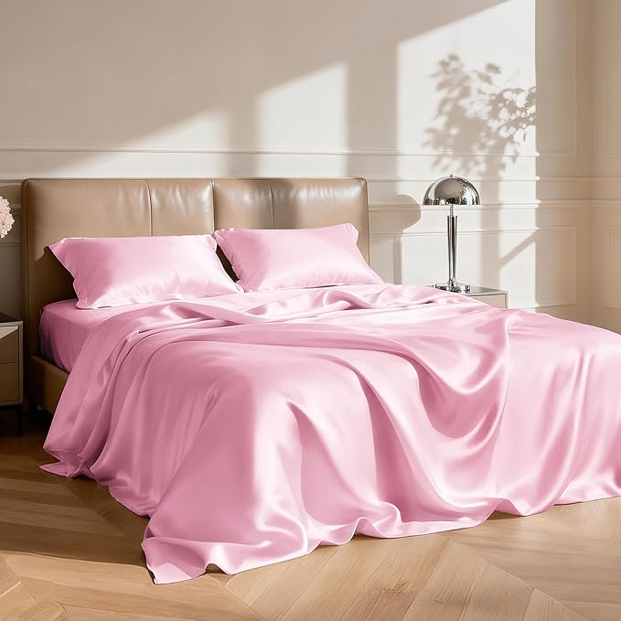Love's cabin 4Piece California King Satin Bed Linen Set, Deep Pocket, Luxury - Image 2