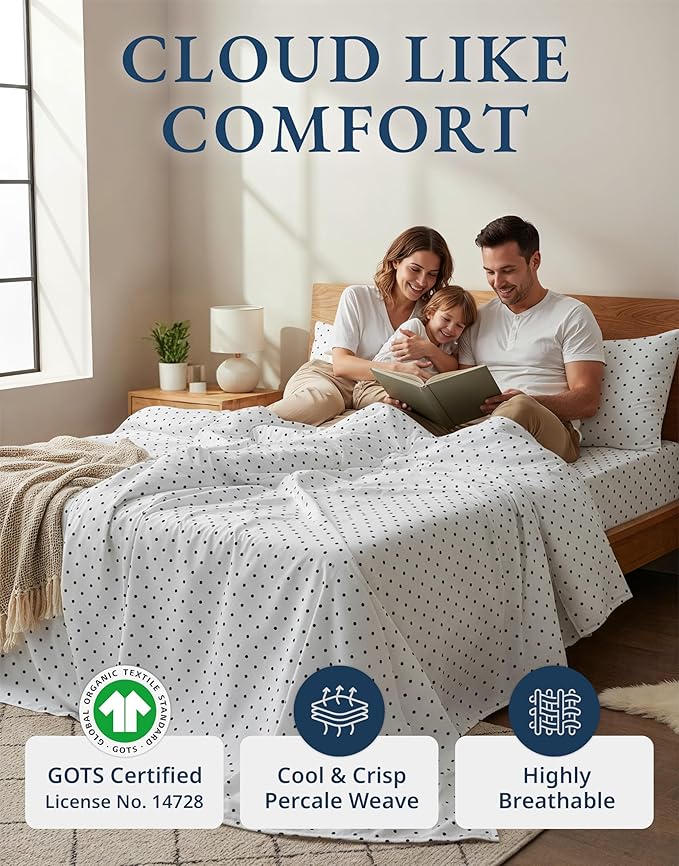 LANE LINEN 100% Organic Cotton Twin Sheets Set - Image 2