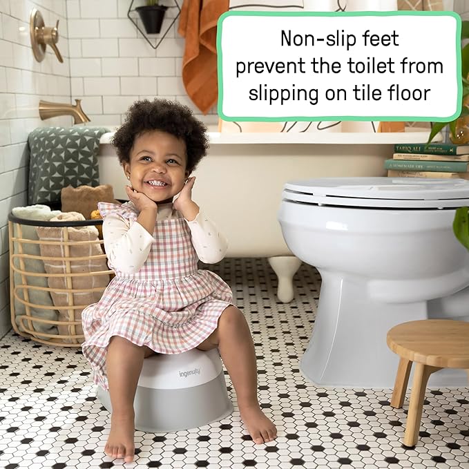 Ingenuity Ready Set Go Potty Training Toilet, Removable Bowl, Non-Skid Bottom - Image 4
