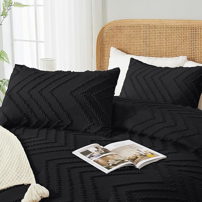Andency Black Oversized Super King Plus Comforter Set 128x120, Extra Large King - Image 4