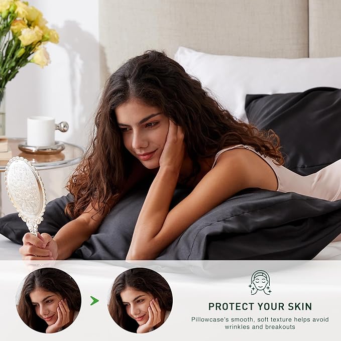 Love's cabin Satin Pillowcase Set of 2 Standard Size 20x26, Cooling Pillow - Image 3