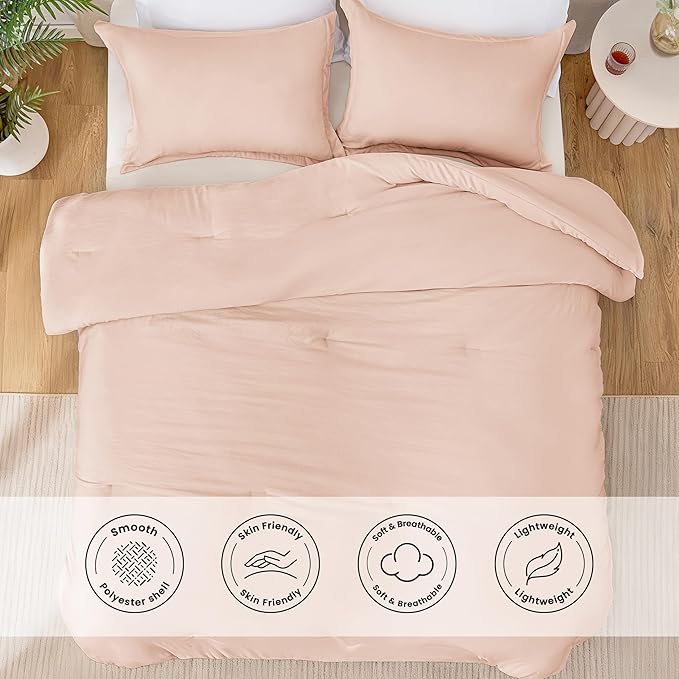 Love's cabin Pink King Size Comforter Set, 3-Piece Prewashed Bed Set - Image 3