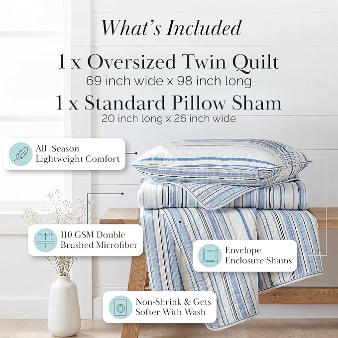 Southshore Fine Living, Inc. Twin/XL Quilt Bedding Set, Dorm Bedding Essentials - Image 2