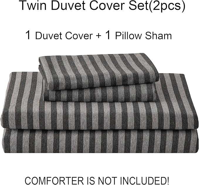 PURE ERA Jersey Knit Duvet Cover Set 100% T-Shirt Heather Cotton Super Soft - Image 7