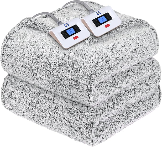 Sealy Electric Blanket Queen Size, Dual Control Soft Sherpa Heated Blanket by Sealy