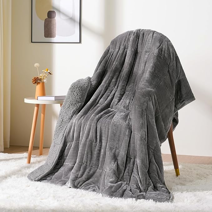 Sherpa Fleece Weighted Blanket 10 lbs - Image 9