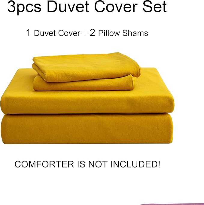 PURE ERA Jersey Knit Duvet Cover Set 100% T-Shirt Cotton Super Soft Comfy 3pc - Image 7