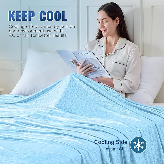 KMUSET Cooling Blanket Queen Size, Double Sided Summer Cooling Blankets - Image 5