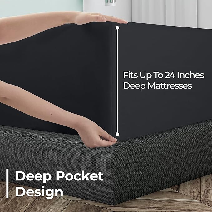 Royale Linens Extra Deep Pocket Full Fitted Sheet Only - Image 4