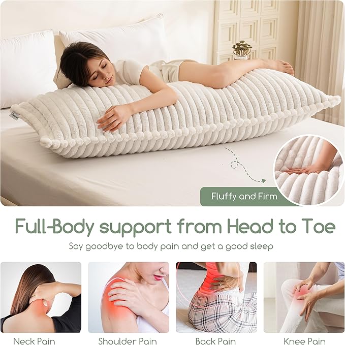 HIGOGOGO Memory Foam Body Pillow, Thickened Large Long Bed Pillow - Image 3