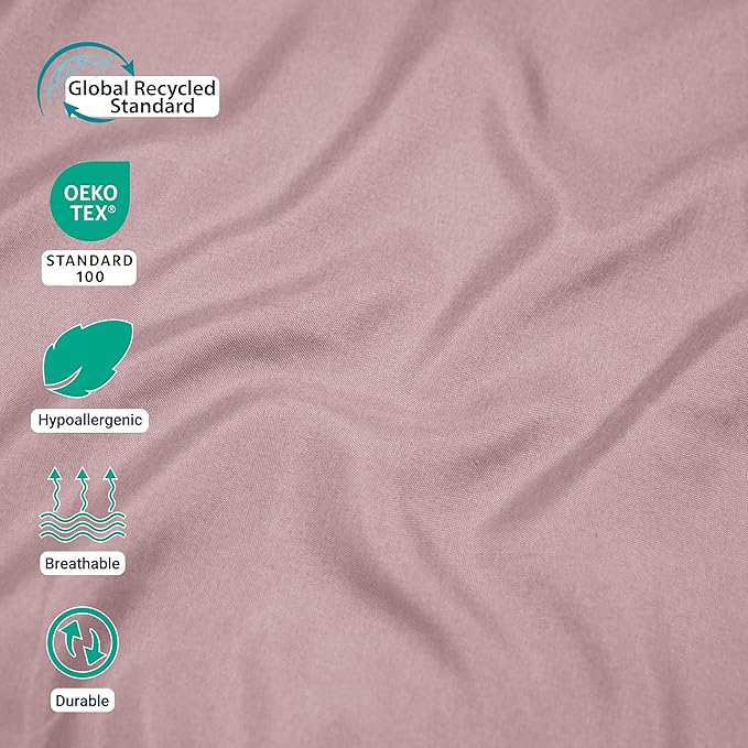 ZPECC King Flat Sheet Only 1 Pack, Durable Pink Top Bed Sheets Hypoallergenic - Image 2