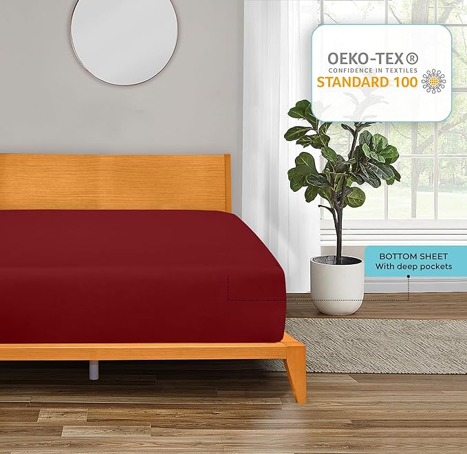 ROYALE LINENS 300 Thread Count 100% Long Staple Combed Cotton Fitted Sheet Full - Image 7
