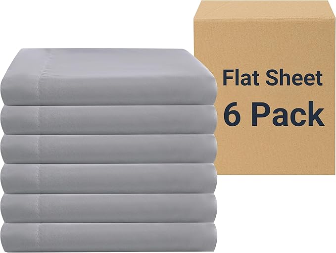 ZPECC Bulk Flat Sheets Only King Size 6 Pack, Easy Sort Top Bed Sheet by by ZPECC-ABrandThatHasBeenFocusedOnBabyProductsFor18Years