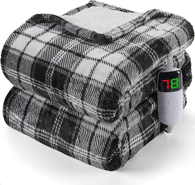 Black Heated Blanket Electric Twin Size, 62X84 Heating Blanket - Image 8