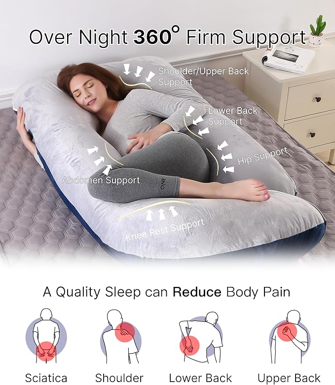 ALLOPERA Pregnancy Pillow, Full Body Maternity Pillow 57 inch, - Image 2