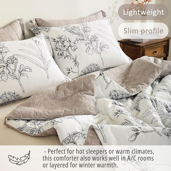 LEMIROE Floral Cotton Comforter King Size 3Pcs - Image 3