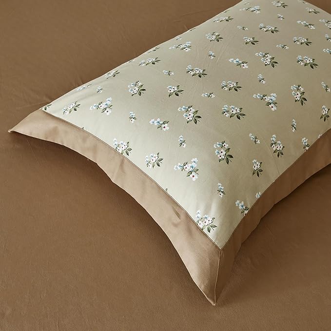 SUSYBAO Cute White Floral Duvet Cover Queen 100% Cotton 3 Pcs Set 1 Decorative - Image 6