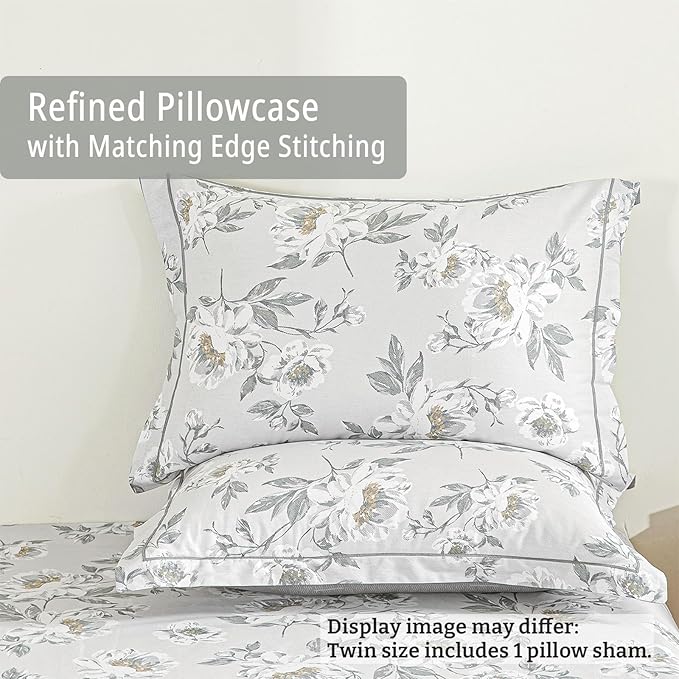 LEMIROE Floral Cotton Comforter Twin Size - Image 4