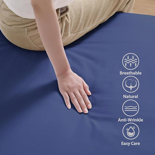100% Egyptian Cotton Fitted Sheet Queen Size, 600 Thread Count, Soft & Elastic - Image 2