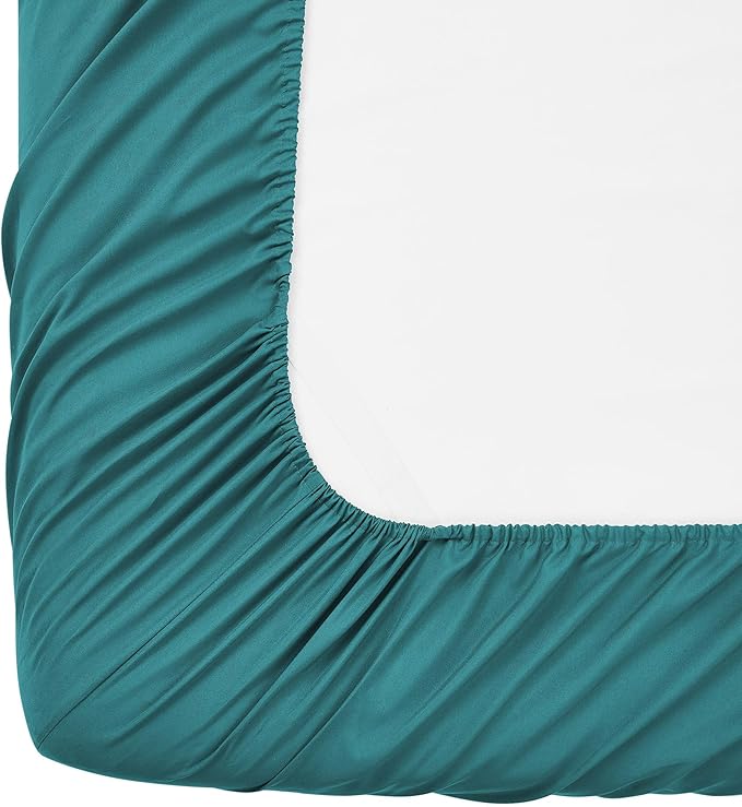 Queen Fitted Sheet Only with Full Elastic & Built in Corner Sheet Straps to - Image 5