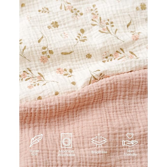 Konssy Muslin Mini Crib Sheets, 100% Soft Cotton Pack and Play Sheets - Image 2