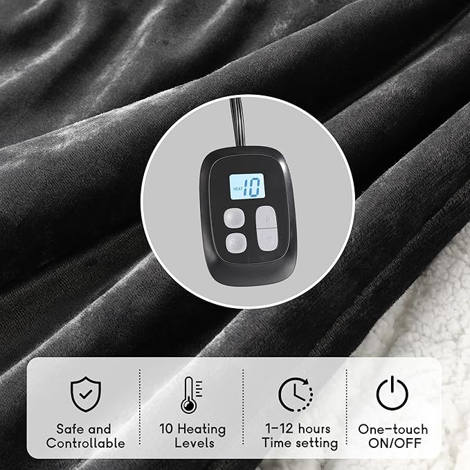Heated Blanket Electric Blanket King Size 90''x100'' - Image 7