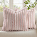 decorUhome Summer Cozy Faux Fur Throw Pillow Covers 22x22 Set of 2 Decorative by decorUhome