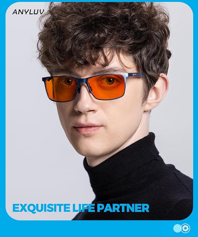 ANYLUV Blue Light Glasses Men, Relieve Eyestrain and Eye Protection, Al-Mg - Image 2