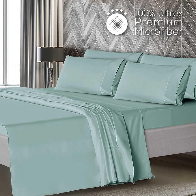 Mueller Ultratemp King Size Sheets Set, Super Soft 1800, 6 Piece, Deep Pocket - Image 3
