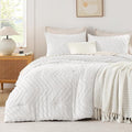 Andency White Oversized Queen Comforter Set, Boho Soft Warm Bedding Comforter by Andency