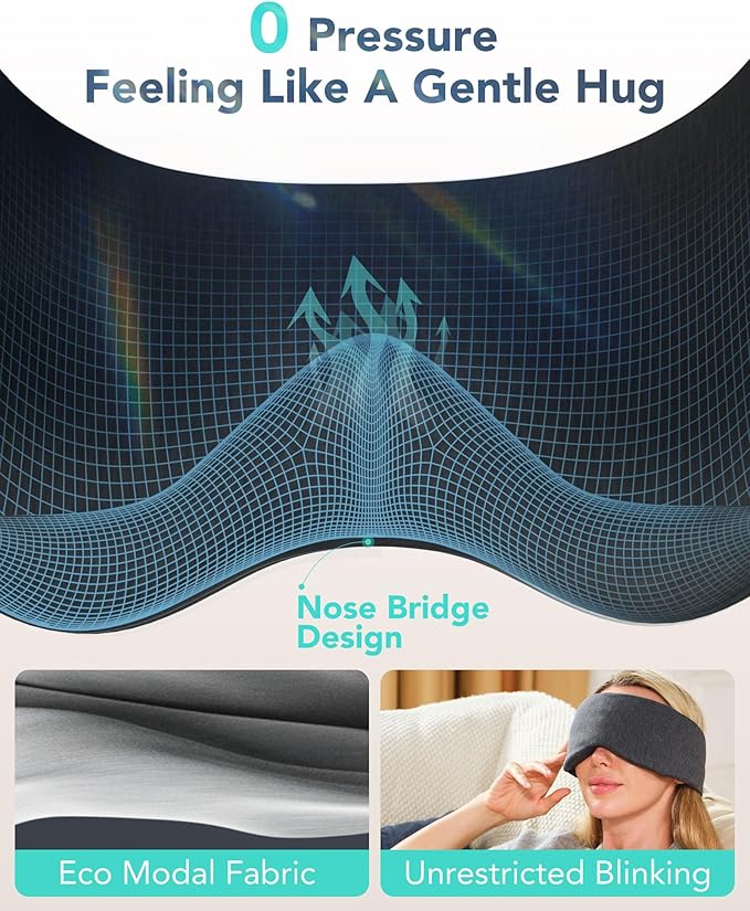 Sleep Mask, Eye Mask Wrap-Around Design, Light Shading, Breathable Fabric - Image 6