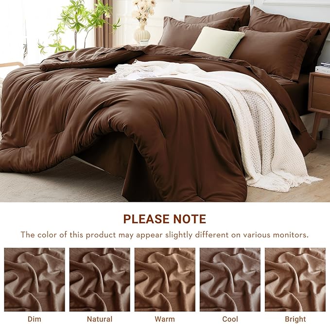 MUXHOMO 7 Pieces California King Comforter Set, Soft Bed in a Bag Cal King Size - Image 4