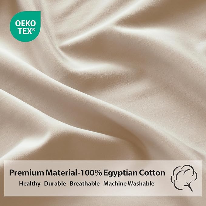 100% Egyptian Cotton Fitted Sheet CK Size, 600 Thread Count, Single Fitted - Image 4