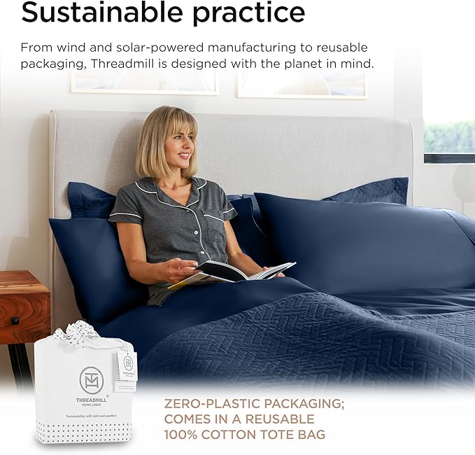 Threadmill Luxury 800 Thread Count Full Size 100% Cotton Sheets - Image 7