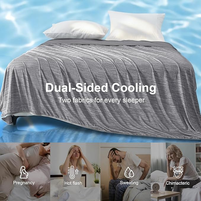 KMUSET Cooling Blanket Queen Size, Double Sided Summer Cooling Blankets - Image 8