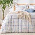 Blue Plaid Duvet Cover King, 100% Soft Washed Cotton King Size Duvet Cover Set by Unknown