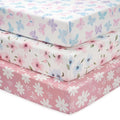 Baby Mini Crib Sheets Girl, Portable 38”x26” Pack and Play Sheets Fitted by FIEMOL