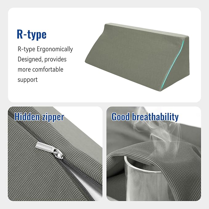 Fanwer 24in Bed Wedge Pillow for Sleeping Body Position Wedges Back Positioning - Image 6