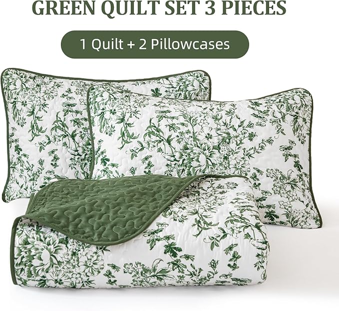WONGS BEDDING Quilt King Size, Botanical Quilt - Image 7