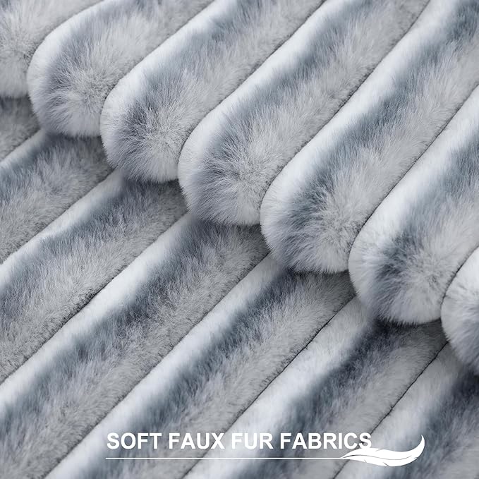 Pallene Faux Fur Plush Lumbar Throw Pillow Covers 12x20 Set of 2, Luxury Soft - Image 2