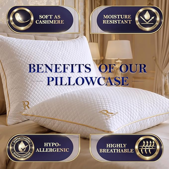 Royal Therapy Queen Memory Foam Pillow, Adjustable Shredded Odor-Free Pillow - Image 7