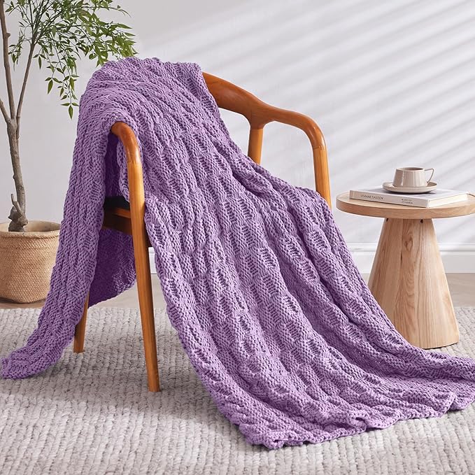 Knitted Weighted Blanket Adult, No Beads Heavy Blanket 50” x 60'' 5lbs - Image 2