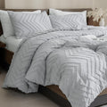 Andency Silver Grey Oversized Super King Comforter Set 120x120, Extra Large by Andency