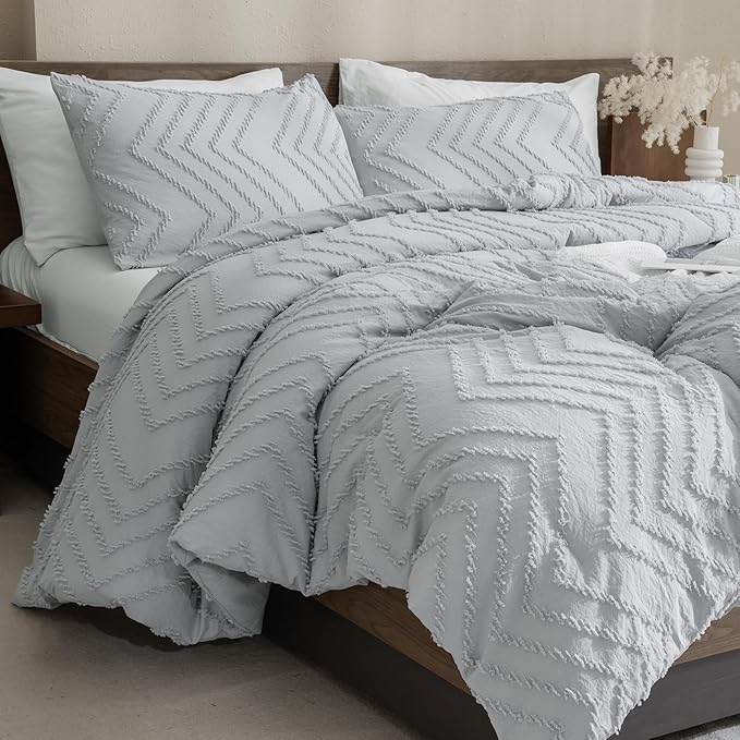 Andency Silver Grey Oversized Super King Comforter Set 120x120, Extra Large by Andency