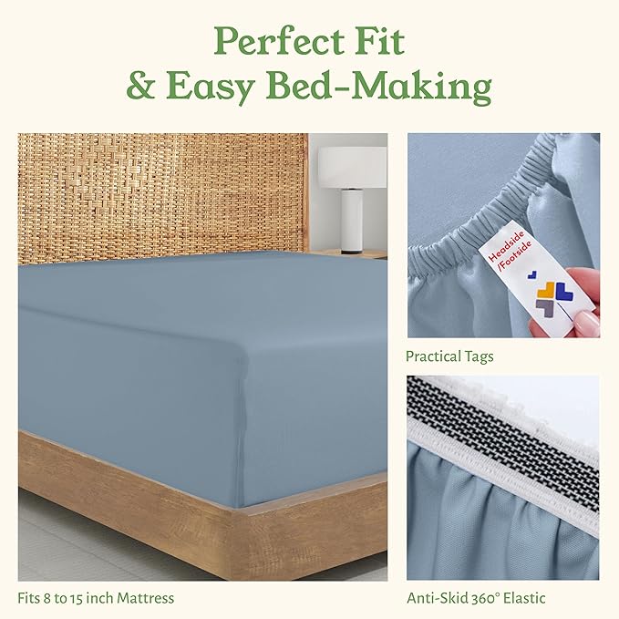 California Design Den Cal King Sheets Deep Pocket Only, 100% Organic Cotton - Image 7